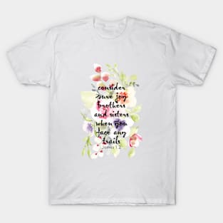 Joy Scripture Watercolor | James 1.2 T-Shirt